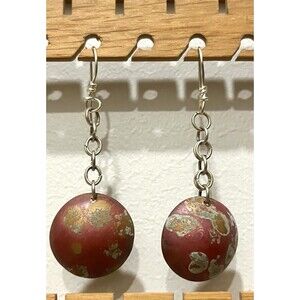 sterling silver and copper dangle drop earrings
